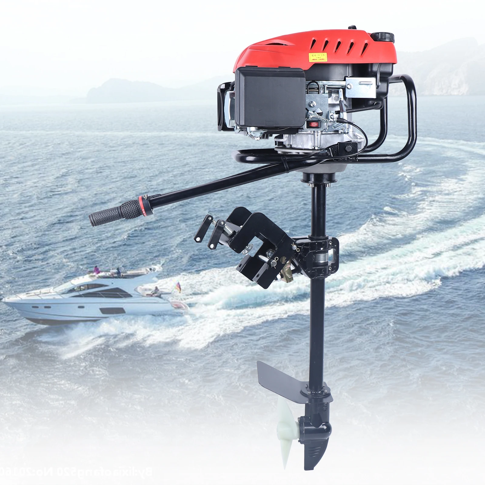 3.2KW Heavy Duty Outboard Motor 4 Stroke Fishing/Marine Boat Engine Air Cooling US 4 6 hp 4 stroke gas electric outboard motor fishing boat trolling engine air cooling 3750w