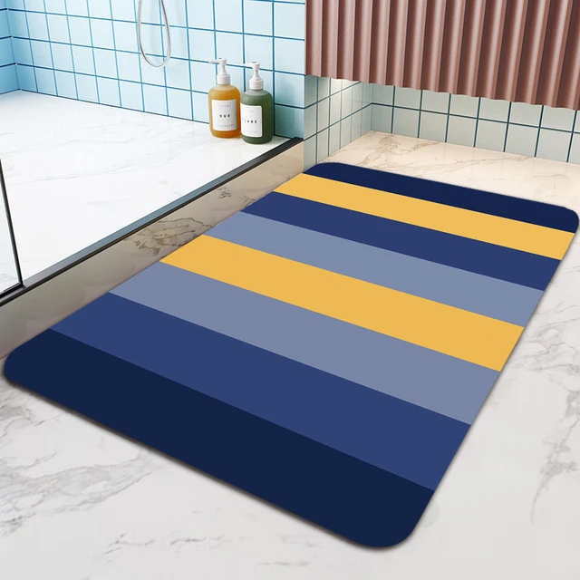 Alfombra De Baño Suave Ducha De Baño Alfombra Piso Antideslizante Secado  Rápido