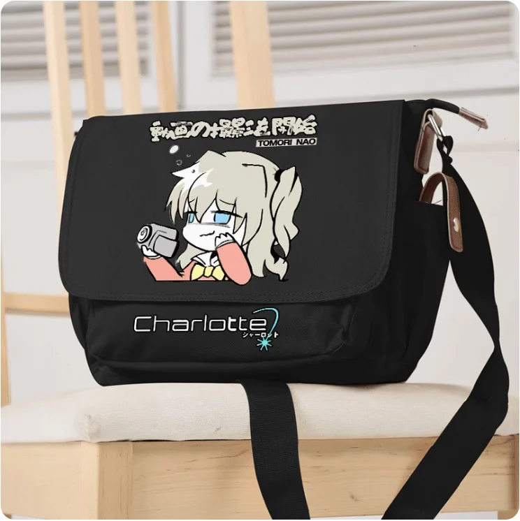Anime Charlotte Cosplay Casual Oxford Messenger Bag Schoolbag Shoulder Bag Student Teenage Gift B169