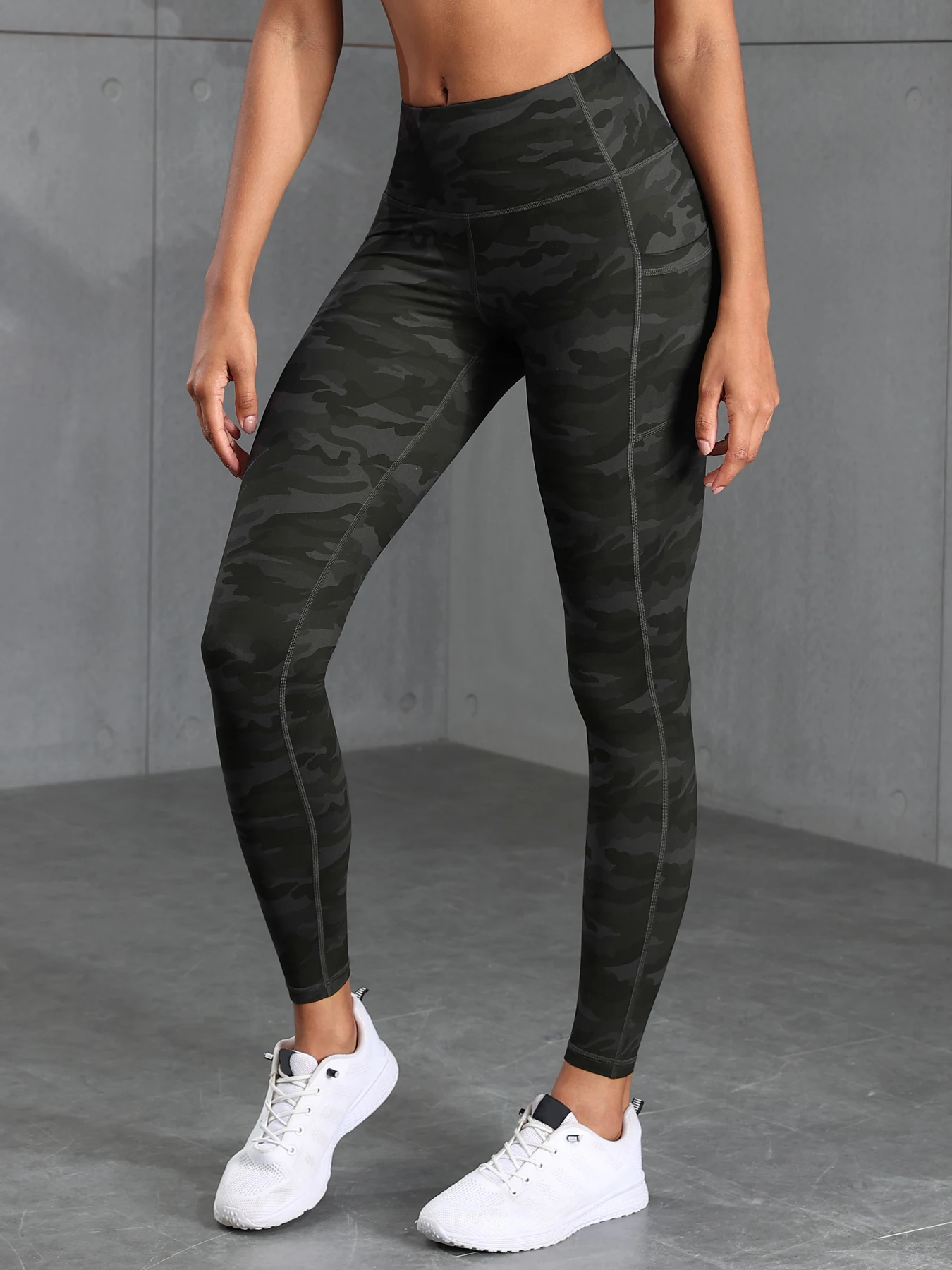 NORMOV Camouflage Gym Leggings Women Casual Skinny Stretch High Waist Leggings Women Exercise Pockets