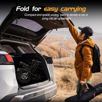 Folding Electric Bike for Adult With Basket 350W Foldable Electric Bicycle 48V 10.4AH Commuting Lightweight Cycling Escooter 4