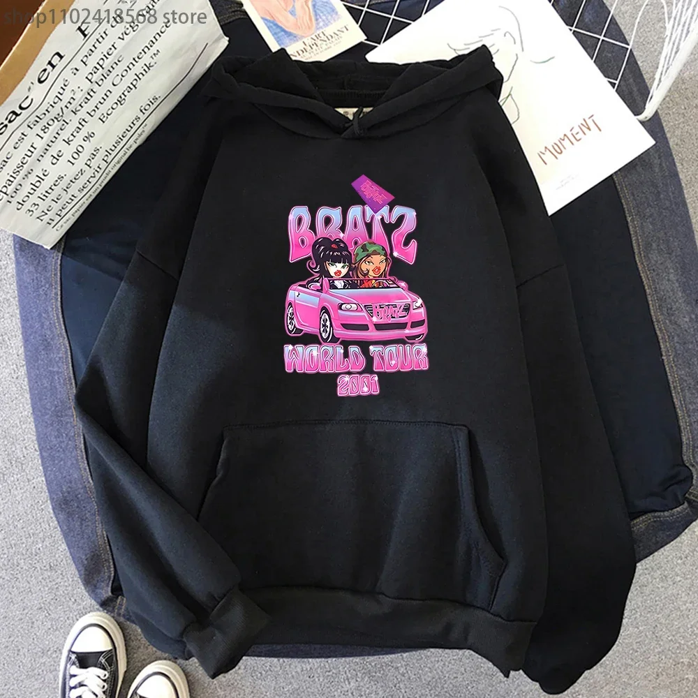 

Bratzs Cartoon Hoodie Fashion Music Print Sweatshirts Men Anime Clothes Aesthetic Sudaderas Graphic Streetwear Women Kpop Tops