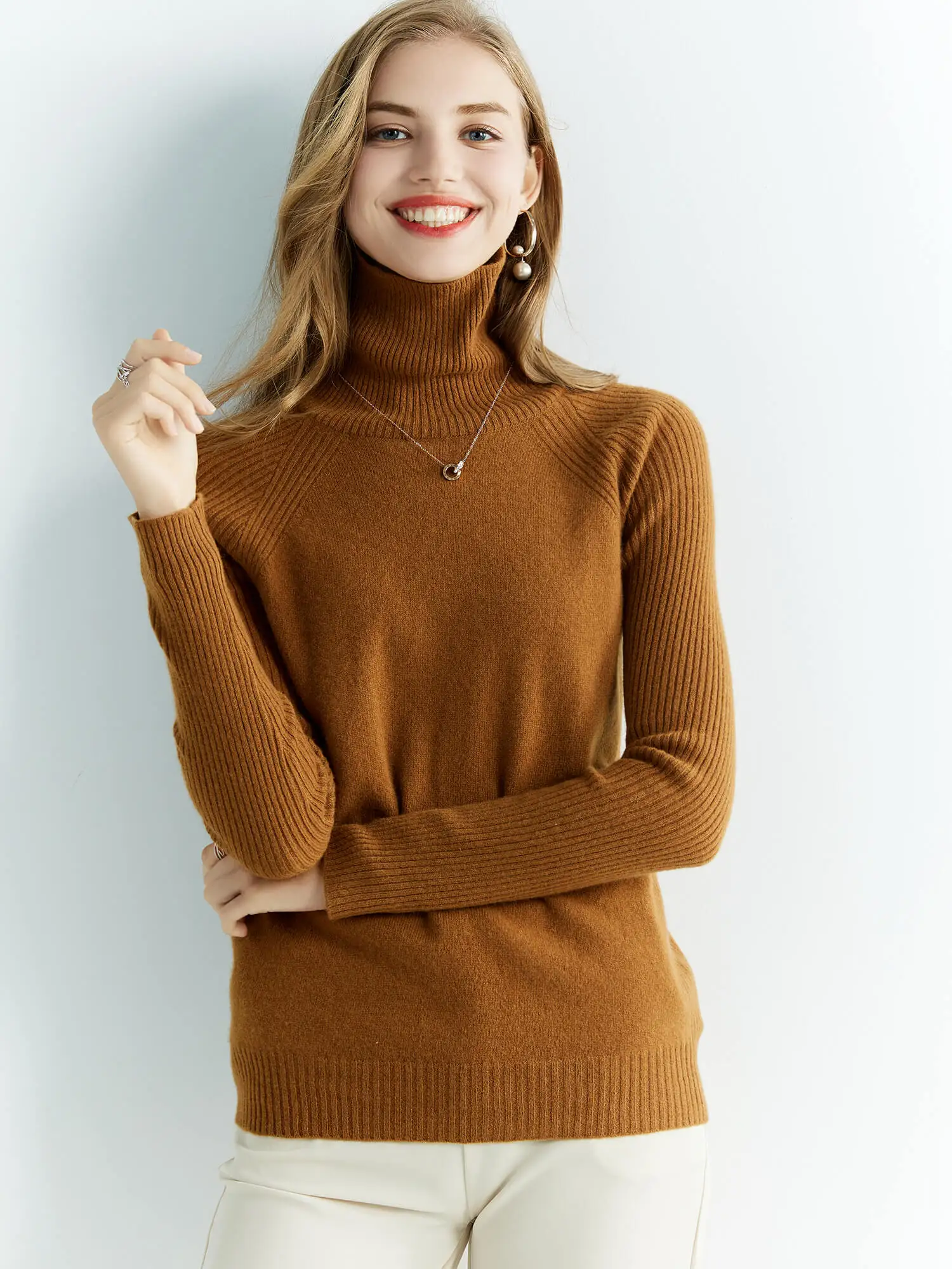 Cashmere Sweater Women's Knitted Sweaters 100% Merino Wool Turtleneck Long Sleeve Pullover Autumn Winter Clothes Vintage Jumpers
