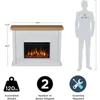 Marshall 49" Slim Electric Fireplace with Mantel for Living Room or Bedroom, Replaceable Fireplace Insert Heater, Realistic Log 4