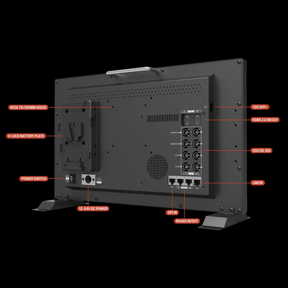 Lilliput Q15 HDR 3D-LUT 15.6 Inch 4K HDMI In Out 12G-SDI Broadcast Studio Monitor 12G-SFP Fiber Optic Input Connection