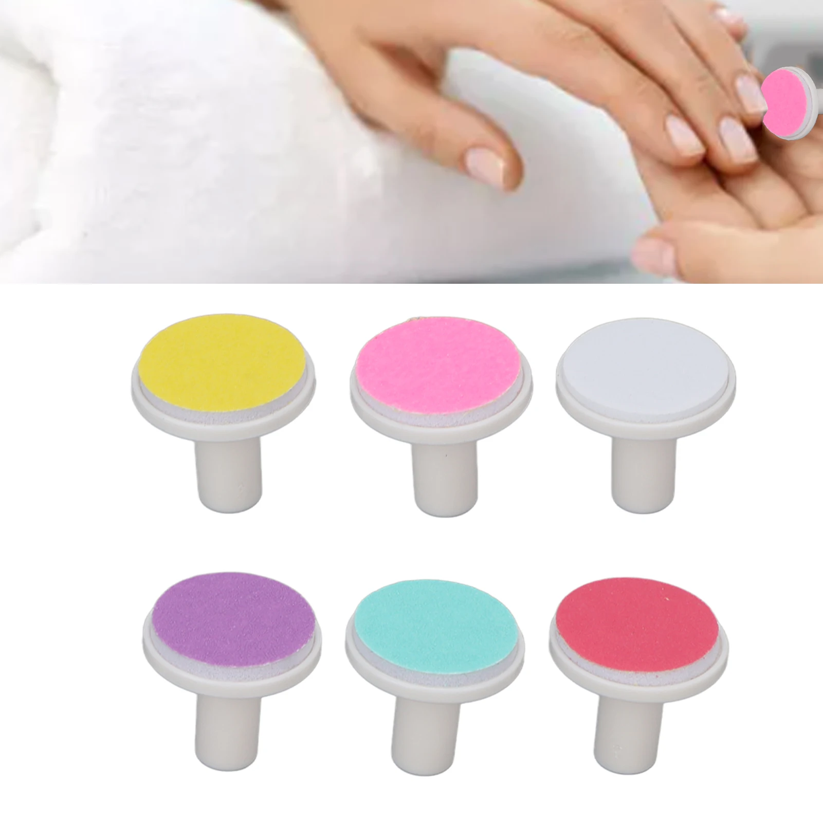 6pcs 네일 파일 패드 전기 네일 트리머 교체 패드 용 네일 그라인딩 헤드 안전 관리