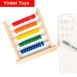 Marco de conteo en miniatura para niños, juguetes Montessori de madera para aprender matemáticas, Abacus, 5 filas