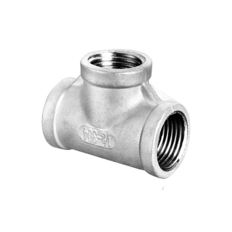 Pipe Fitting Water Pipe Fitting Hose Pipe Fitting Tee Adapter 304 Stainless Steel Male Female Thread Tee Connector BSPT Pipe Connector Fitting