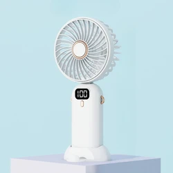 Portable USB Rechargeable Handheld Fan with Phone Holder Functionality - Compact and Multifunctional Summer Gift (E)