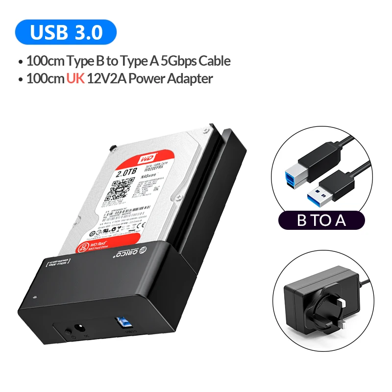 Custodia Orico 2588US3-RD Garanzia 2 Anni Custodia Esterna USB 3.0 Per Dischi Rigidi SATA III Da 2.5 Pollici, Marca ORICO - Adatta Per SSD E HDD Porta Per Box