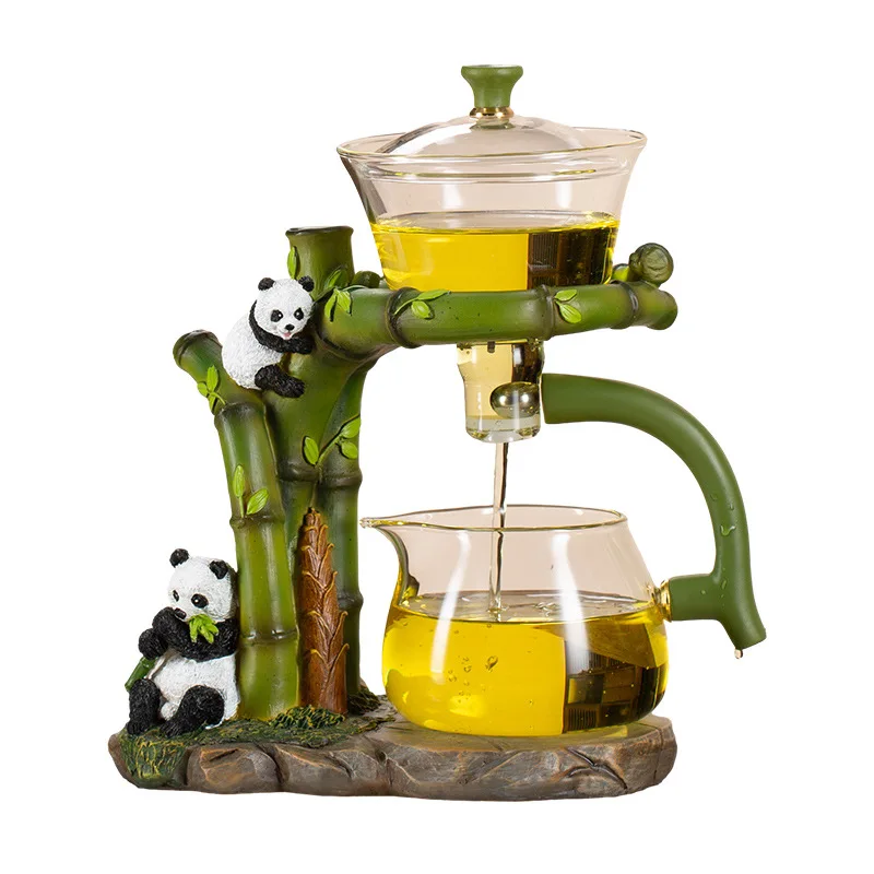 Glass Automatic Tea Set Panda Shaped Tea Maker Household Light Luxury High-end Magnetic Bubble Pot tea set