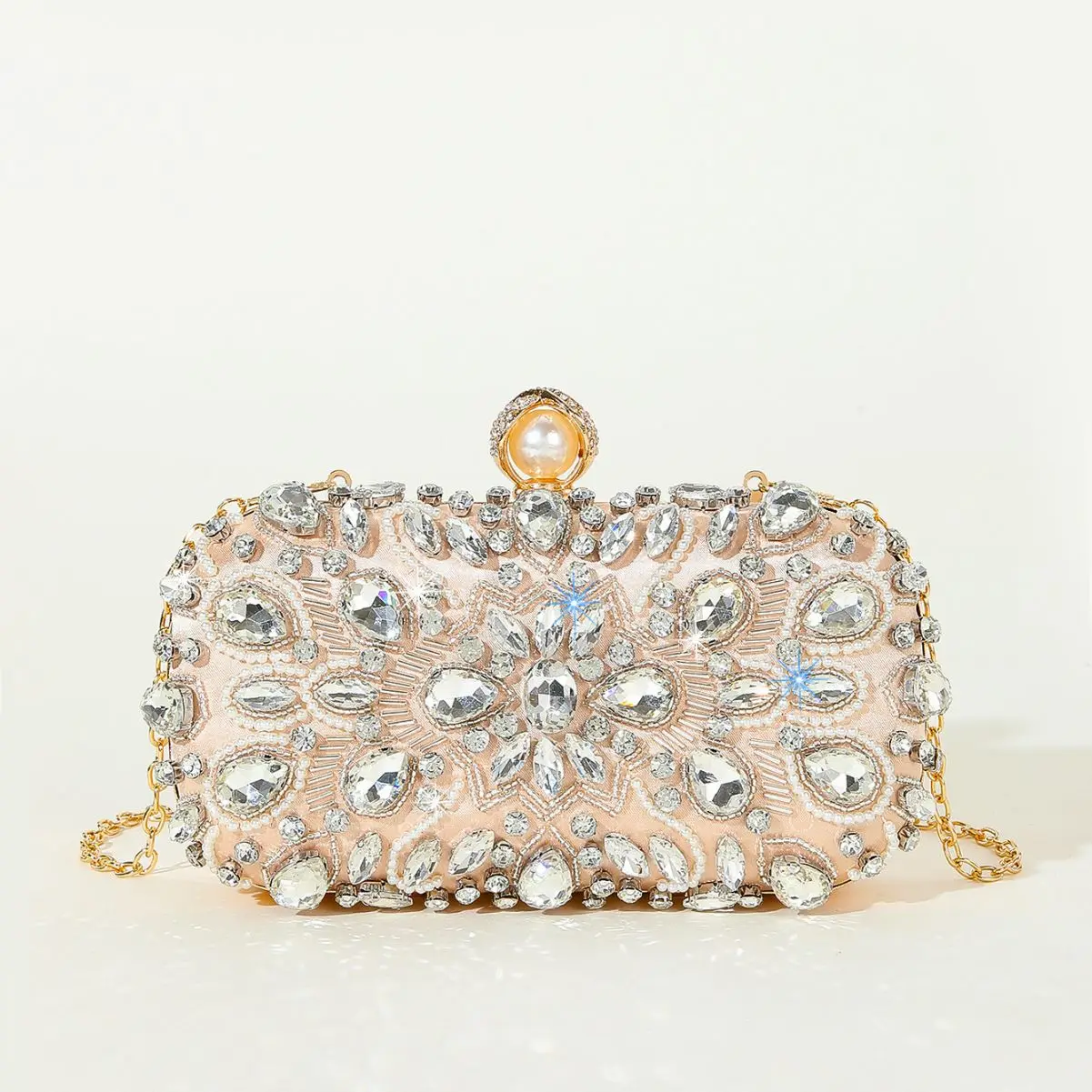 

2023 New Women Pearls Evening Bags Diamond Clutch Wallets With Chain Banquet Single Side Purse For Ladies Evening Bags