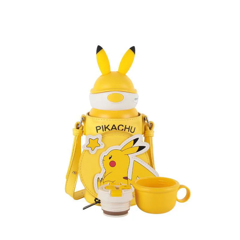 

Kawaii Pokemon Anime Pikachu Cartoon Portable 316 Stainless Steel Children Thermal Cup Cute Insulation Large-Capacity Straw Cup