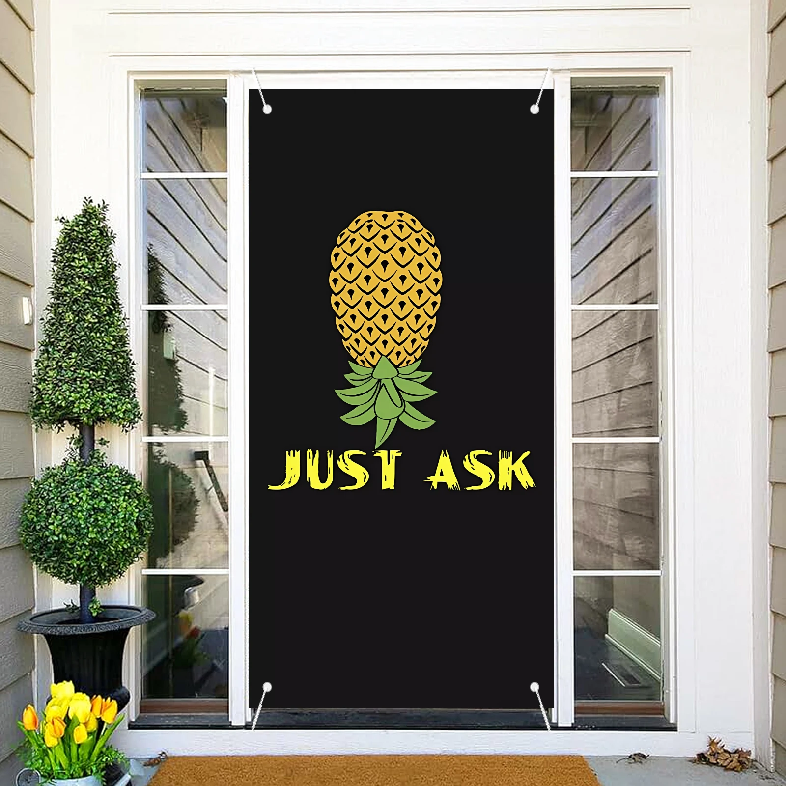 Upside Down Ananas Lustige Swinger Tür Abdeckung Dekoration Hintergrund Banner Veranda Zeichen Fotografie Hintergrund Tapisserie Party Urlaub