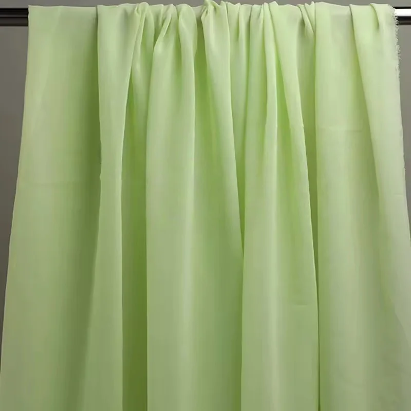 Elegant Green Chiffon Georgette Fabric for DIY Fashion & Decorations