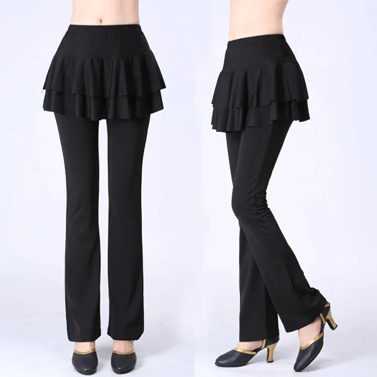 

Брюки для латиноамериканских танцев, танцевальные костюмы для взрослых, женские танцевальные брюки, брюки для тренировок живота, юбка