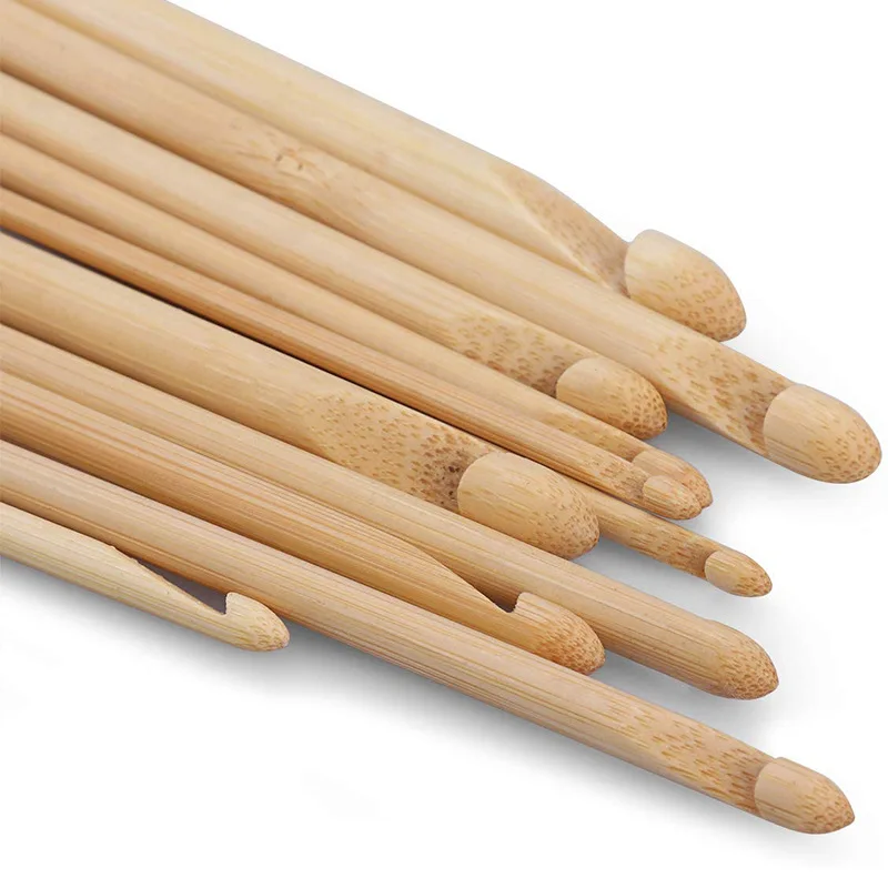 Bamboo hook knitting needle 12 hand tools crochet 25cm DIY hand knitting process