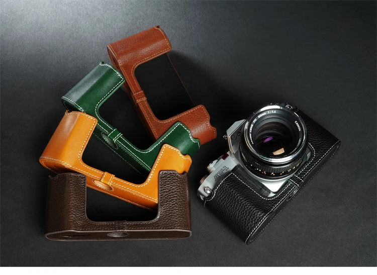 Custodia Per Il Corpo In Vera Pelle Di Vacchetta Per Canon Av-1 Av1 Custodia Protettiva Per Scatola Base In Pelle Shell Fotocamera Per Lavoro Manuale