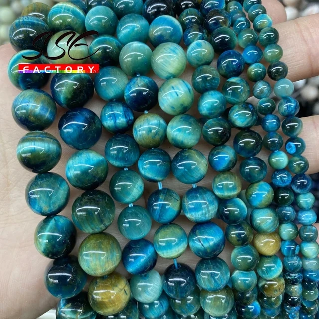 5A Quality Natural Stone Blue Tiger Eye Beads Round Loose Beads 6 8 10 12mm For Jewelry Making DIY Charm Bracelet 15