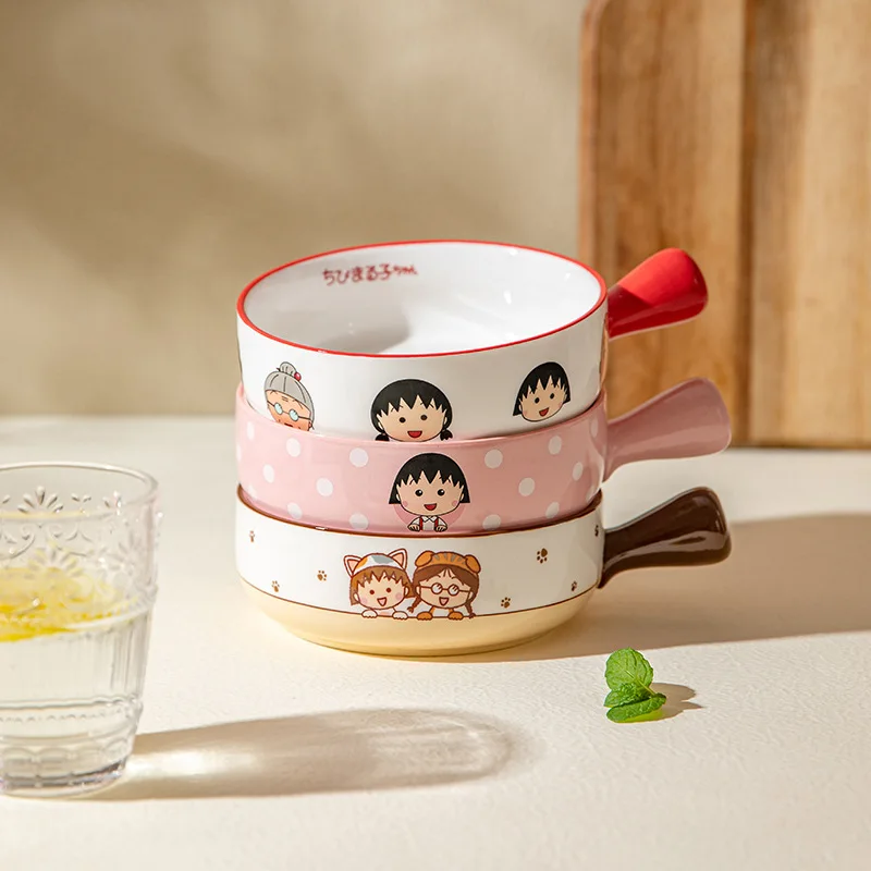 

Kawaii Chibi Maruko-Chan аниме мультфильм керамическая ручка Чаша домашняя выпечка чаша специальная печь детская чаша