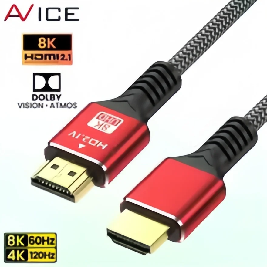 HDMI Cable 8K HDMI 2.1 Cable 8K@60Hz 48Gbps eARC/ARC HDCP 2.3 HDR for RTX PS5 PC Laptop Projector 4K/8K TV