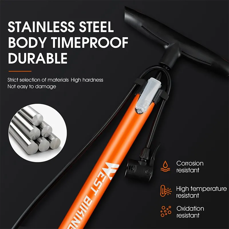 160PSI High Pressure Bicycle Floor Pump 3