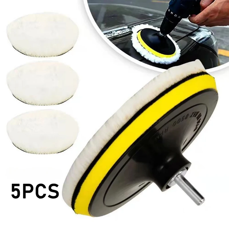 Car Polishing Pad 5Pcs 3 Inch Polishing Kit Car Waxing Sponge Disk Wool Wheel Auto Paint Care Polisher Pads Gadget