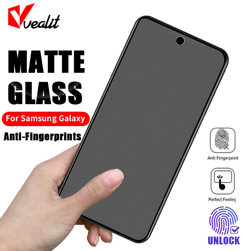 

Fingerprint unlock Matte Tempered Glass for Samsung S23 S22 Plus Full Cover Screen Protector for Galaxy S23 Plus frosted Glass