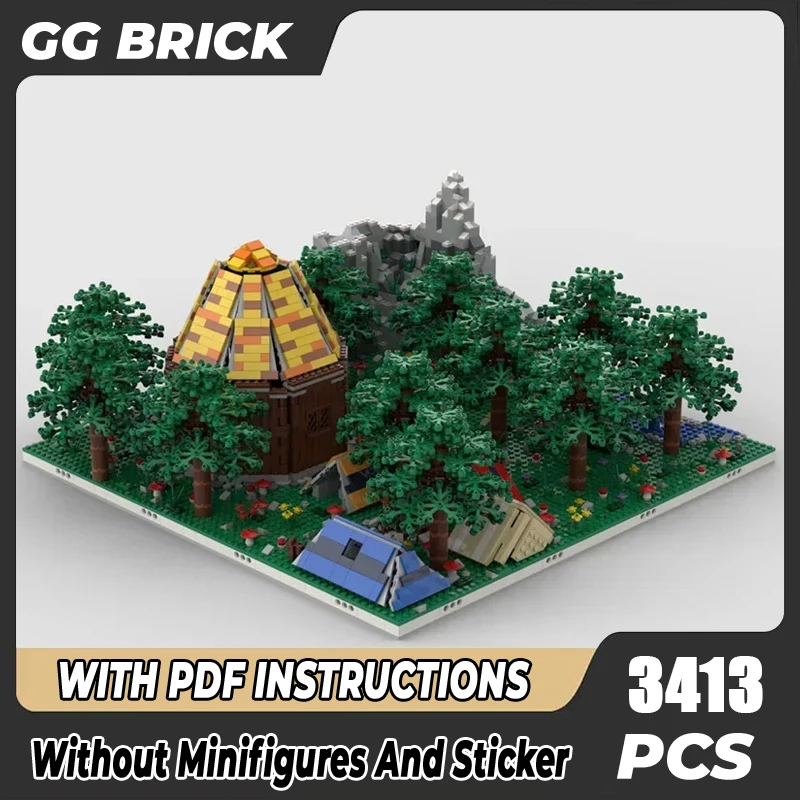 

Moc Building Block Modular Tent Camps in the Woods Model Technology Brick DIY Assembly City Street View Toy For Holiday Gift