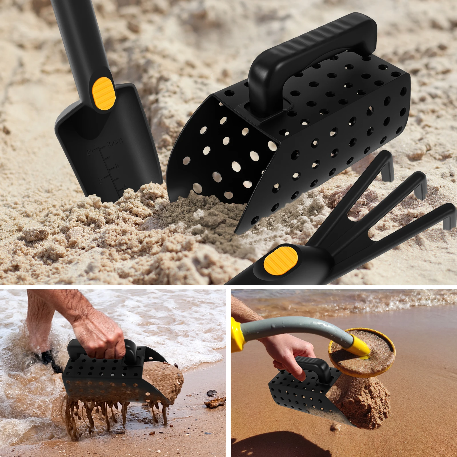 Metal Detector Sand Scoop Shovel Set for Beach Treasure Hunting
