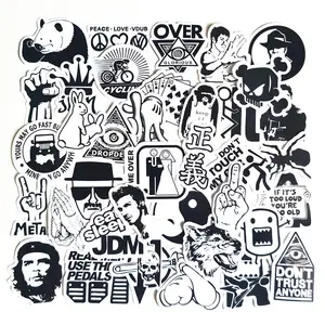 Black and White Stickers Pack Graffiti Cartoon Waterproof Sticker for Kids  Laptop Skateboard Helmet Guitar Bike