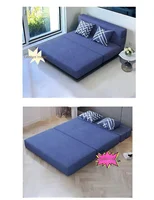Folding sofa bed dual-purpose small apartment living room bedroom tatami rental house lazy sofa accompanying bed anti-fall pad 4