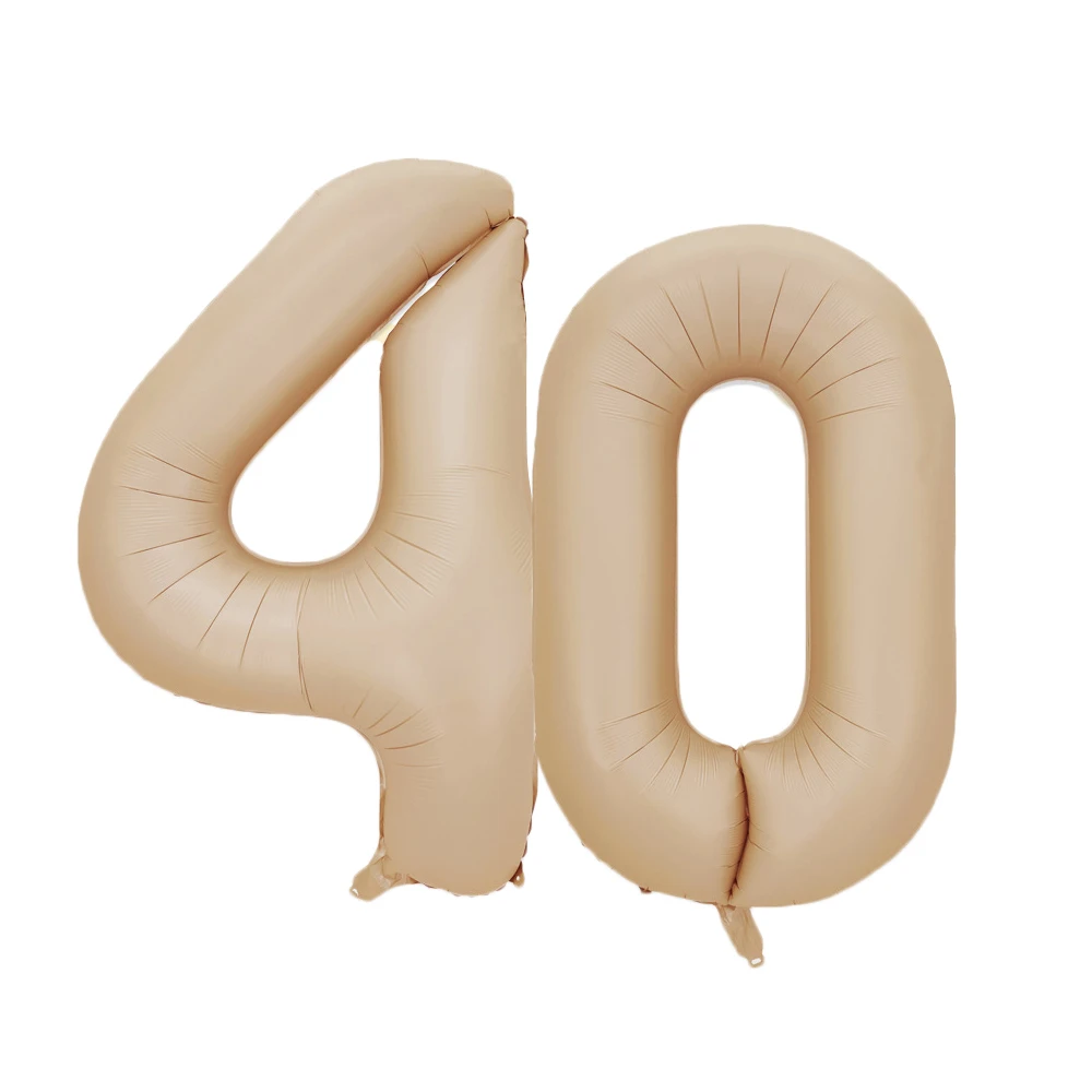 Cream Caramel Digital Number Balloon for Birthday Celebrations - Kids & Adults Party Decor and DIY Supplies