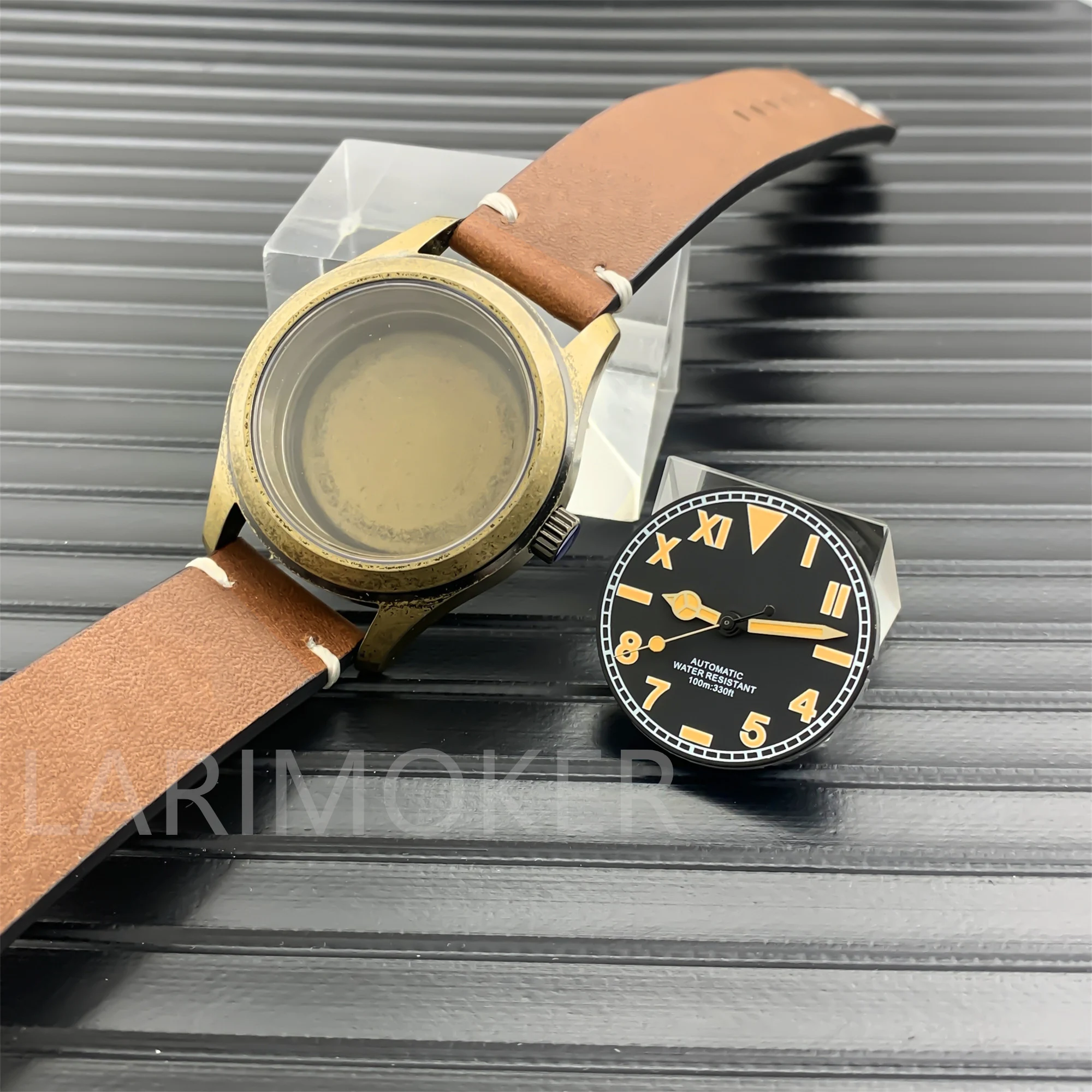 Bronze Pilot Case with Glow-in-the-Dark Dial & Rubber Strap