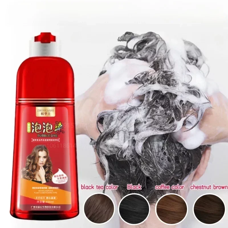 400Ml Grande Bottiglia Rossa Pianta Bolla Tintura Per Capelli Pura Crema Colorante Per Capelli Naturale Non Irritante A Casa Shampoo Colorante Per Cap