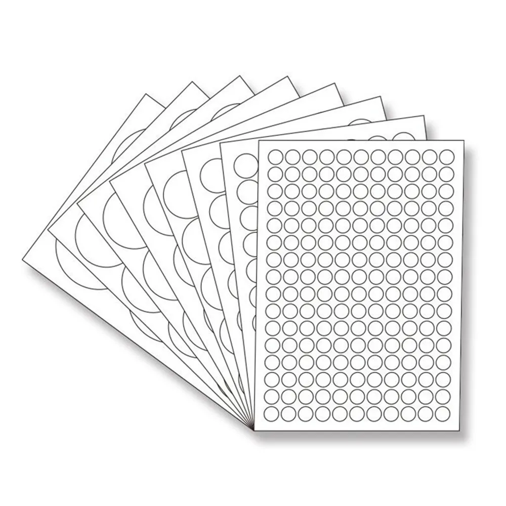 Étiquettes Rondes Autocollantes - Blanche Brillante - 40 Mm - Lot De 10 Feuilles A4 - Imprimables Laser