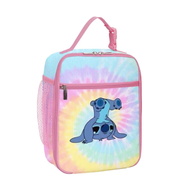 

Disney Lilo and Stitch Lunch Bag Anime Figure Stitch Insulated Lunch Box Bags Portable Picnic Bag Student Cartoon Kawaii Handbag