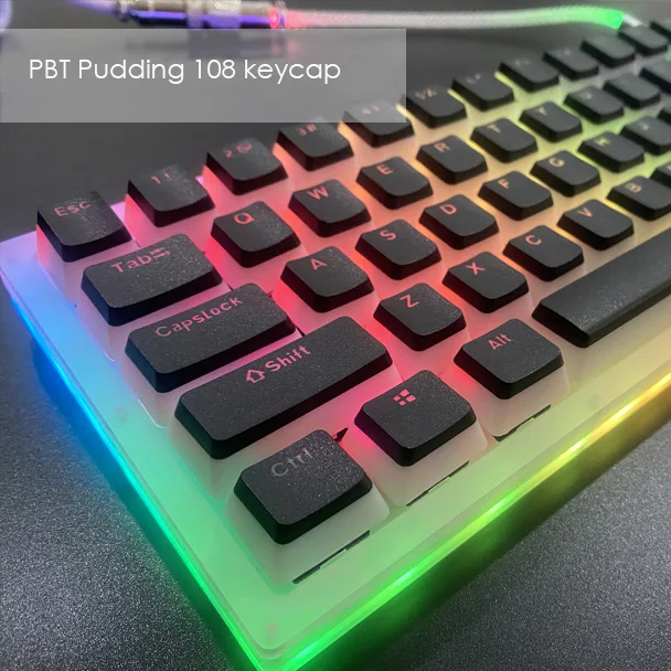 PBT keycaps For Cherry Mx Switch Mechanical Keyboard Pudding keycaps 87