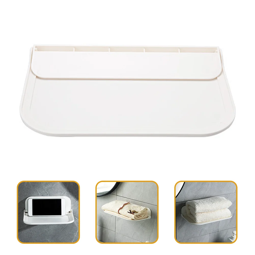 

2 Pcs Wall Wall Wall Shelf Dorm Room Storage Stick on for Wall Self-adhesive Pp No Drill