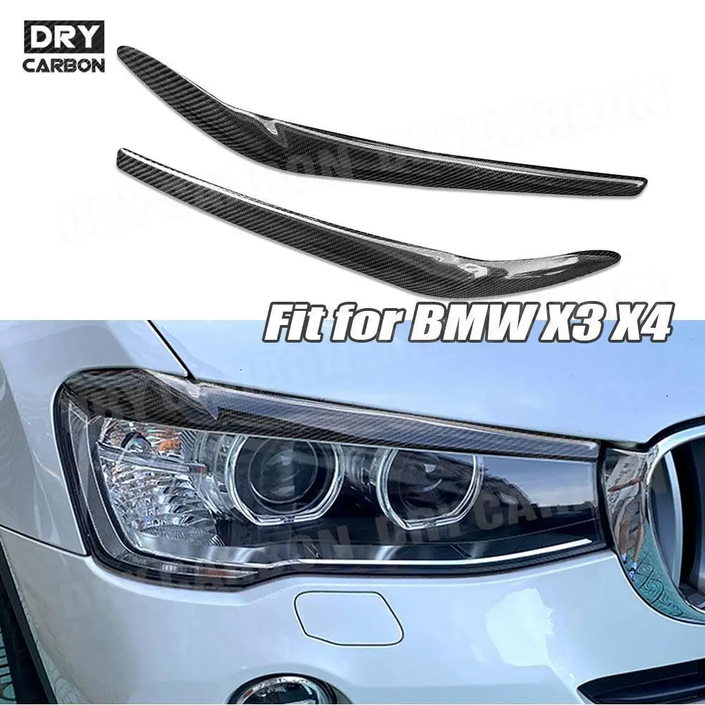 

Carbon Fiber Car Front Eyebrow Sticker Headlight Eyelid Trim for BMW X3 X4 F25 F26 2014-2017 for X3 G01 X4 G02 X3M X4M 2018-2021
