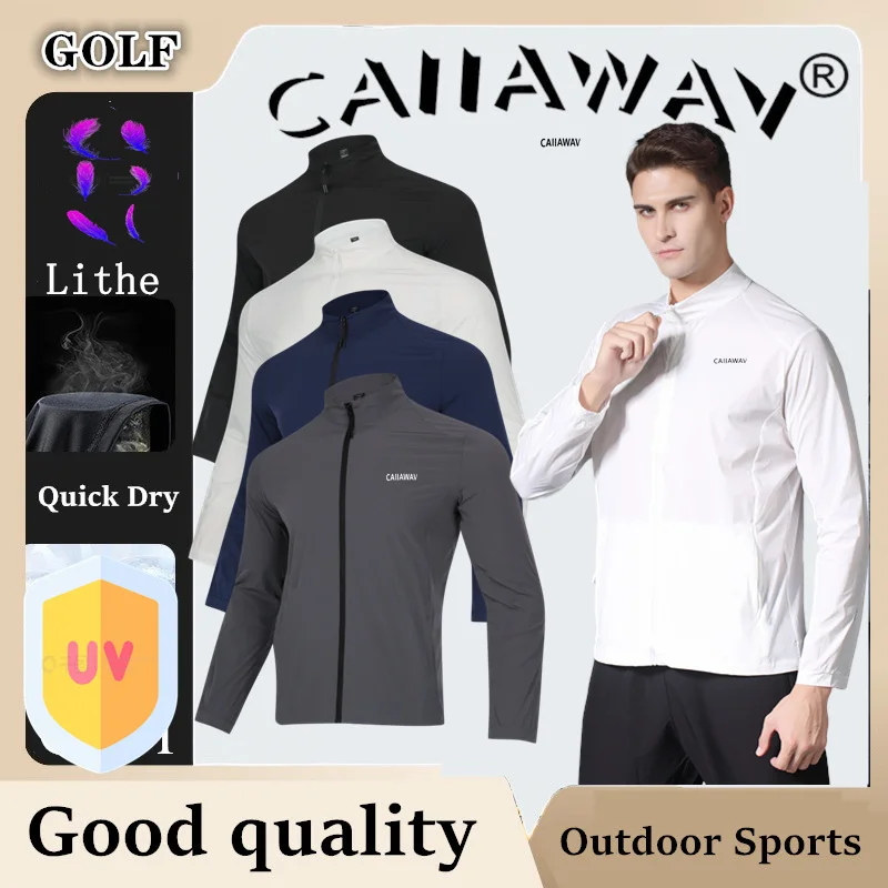 Lightweight CAIIAWAV Golf Coat Men's Clothing Top Sunproof GOLF Coat Casual Comfort Long Sleeve Coat