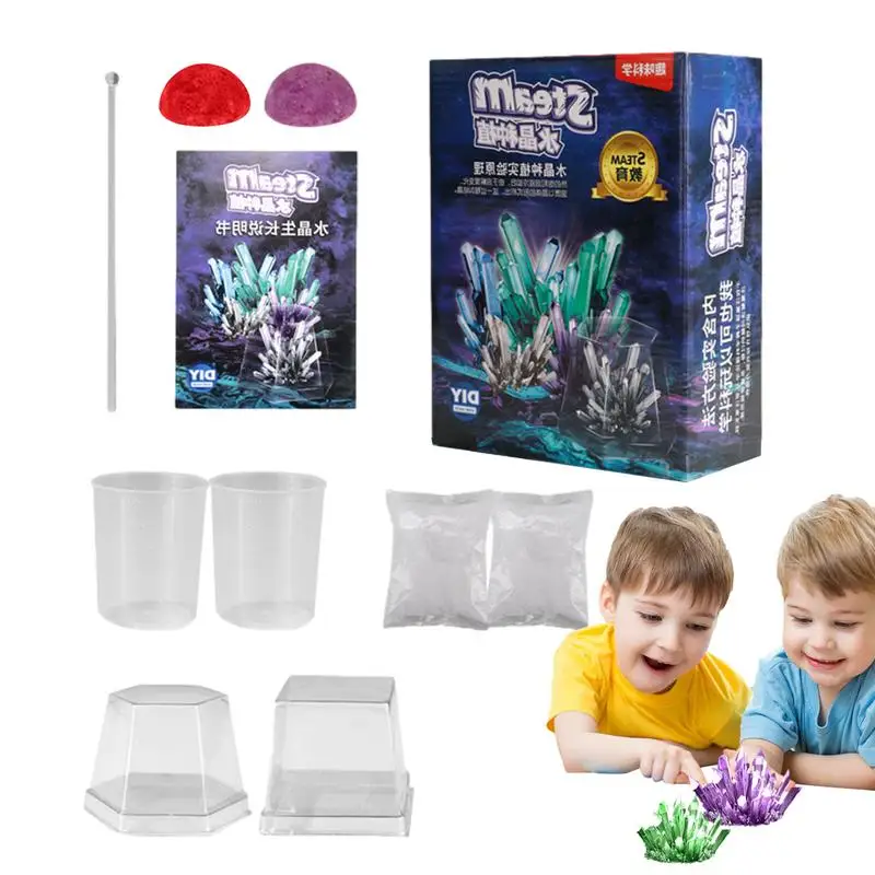 

Crystal Growing Kit 2 Vibrant Colored Crystals To Grow Science Experimental Kit Cases Easy DIY STEM Toy Arts Lab Experiment