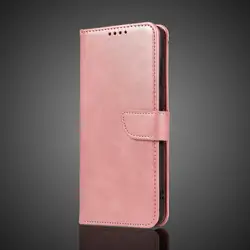 Luxurious Leather Wallet Flip Cover - Premium Protective Phone Bag and Holster for Case add Glass Film (LY DKXNW Pink)