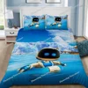 Fashion A-Astrobot Bedding Set for Boys Girls,Game A-Astro bot Duvet Cover Pillowcase Children Gift Single Double Size 3