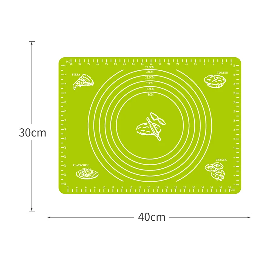 Tappetino per pasticceria in silicone con misurazioni fondant cake dough Rolling Mat rotolamento tappetino da taglio