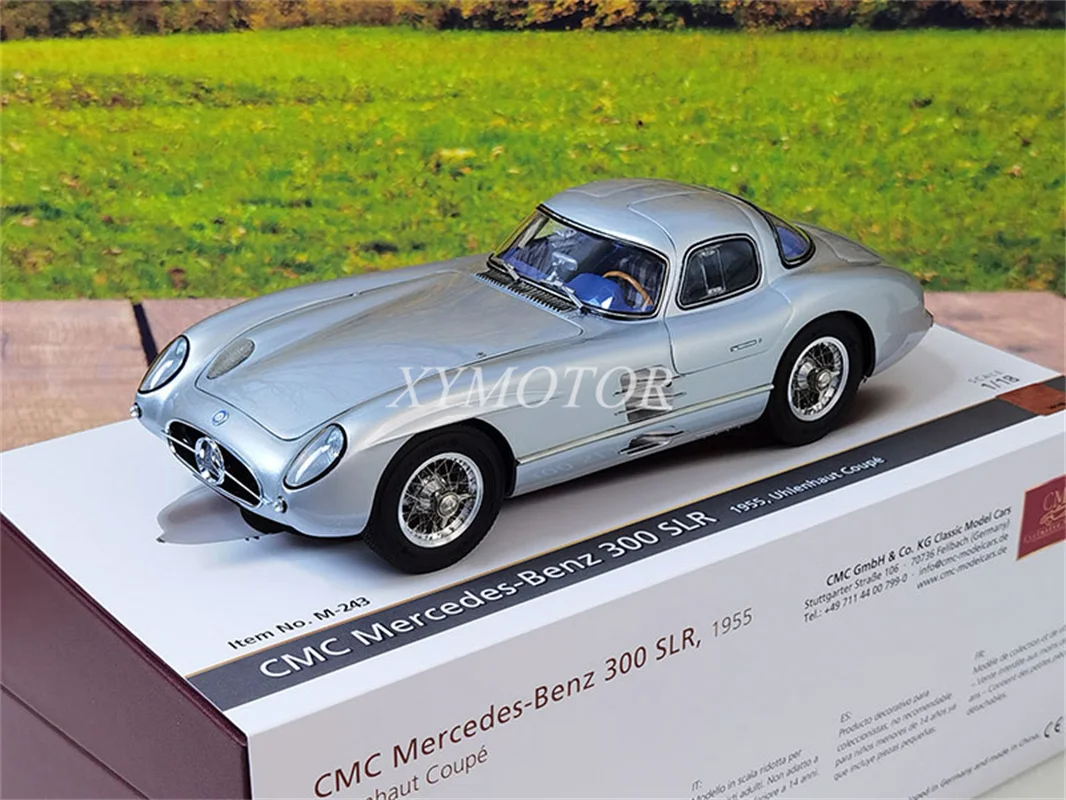 

CMC 1/18 For Mercedes Benz 300 SLR 1955 Uhlenhaut Coupe Diecast Model Car Silver Toys Gifts Collection Ornaments Display