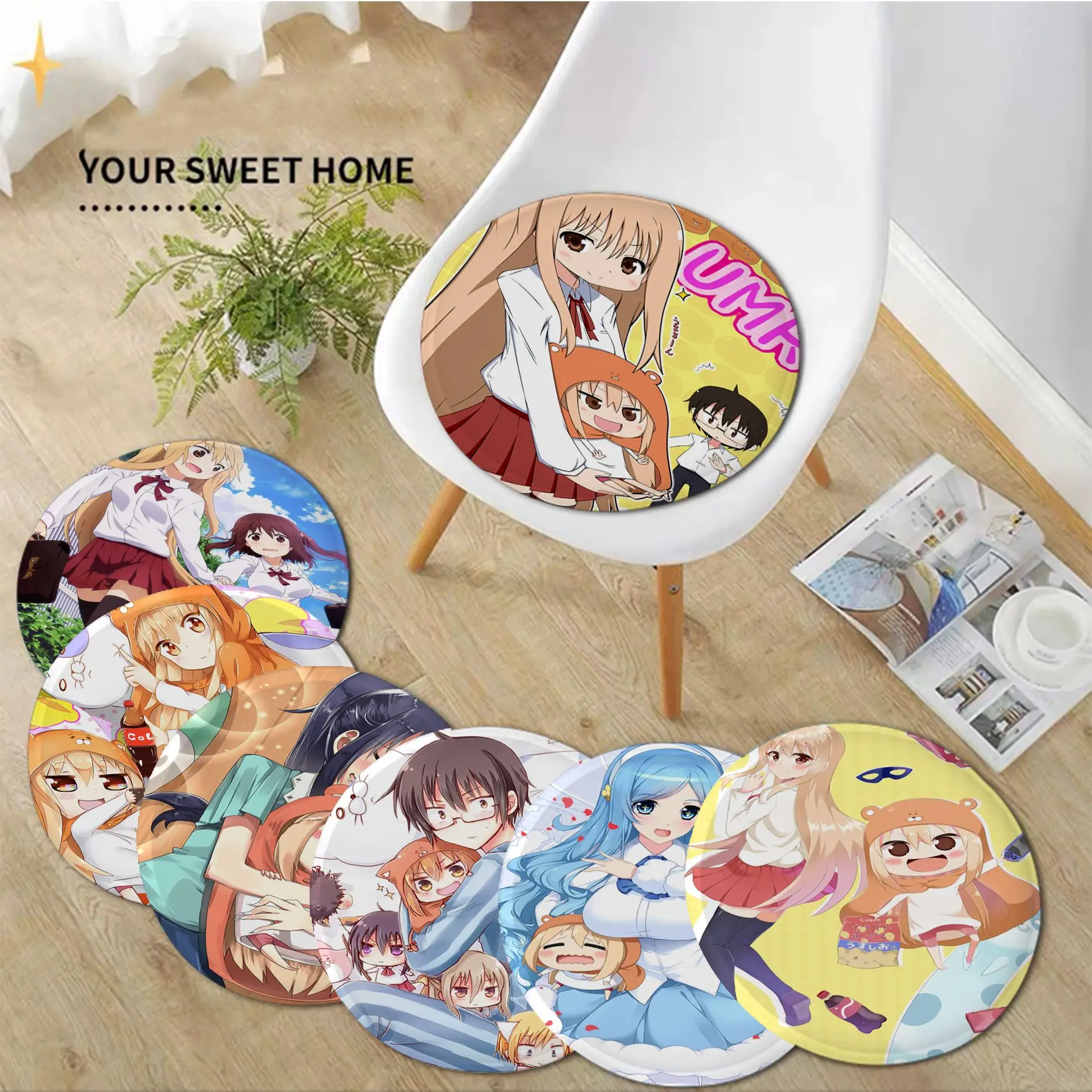 

Himouto Umaru-chan European Fabric Cushion Non-slip Living Room Sofa Decor Students Stool Tatami Office Outdoor Garden Cushions