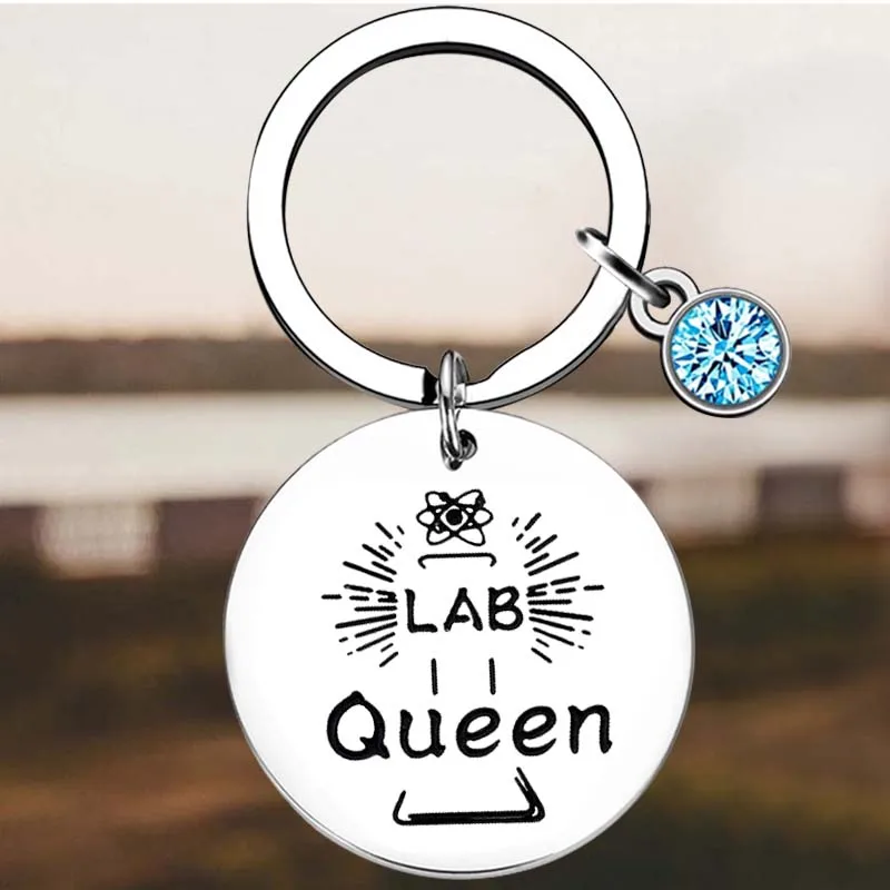 New Lab Tech Gift Portachiavi Anello Tecnico Medico Portachiavi Ciondolo Lab Week Gifts Lab Queen Biology Microscope Gift