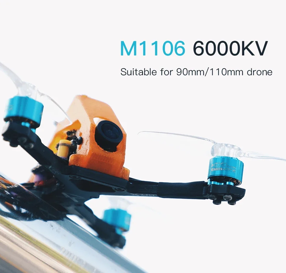 Base du moteur T-MOTOR T-HOBBY M1106 pour Drone FPV Course et Freestyle, trous de fixation et câbles