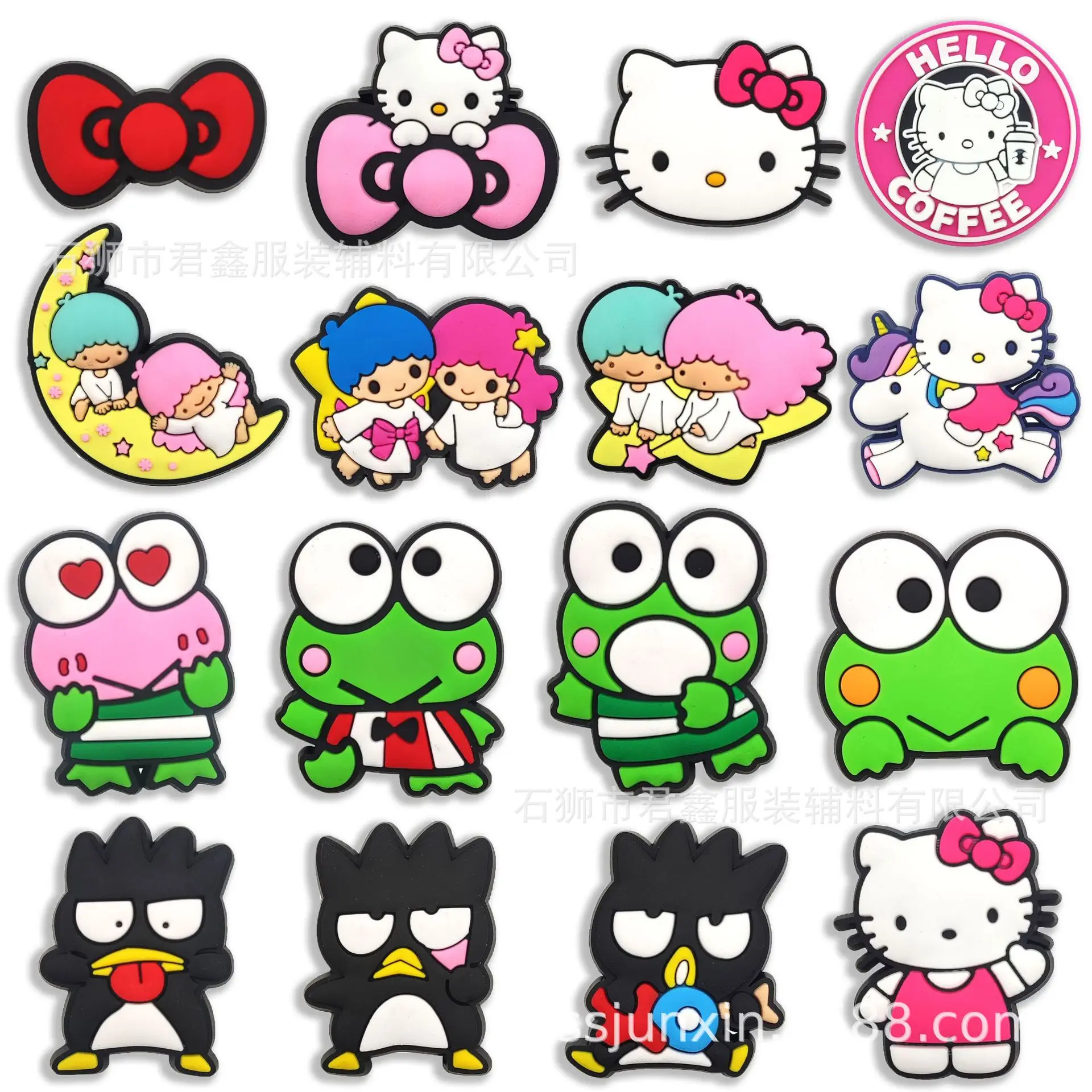 2023 neue Sanrio Charakter PVC Schuh Schnalle Hallo Kitty Melody Kuromi Großhandel Verfügbar Verkauf Cartoons Dekorationen Kinder Geschenke